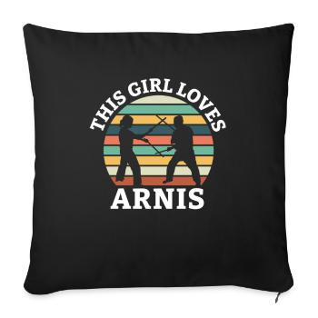 Eskrima Kali Arnis Escrima Sticks Martial Arts - Sofa pillowcase 17,3'' x 17,3'' (45 x 45 cm) - black - Front