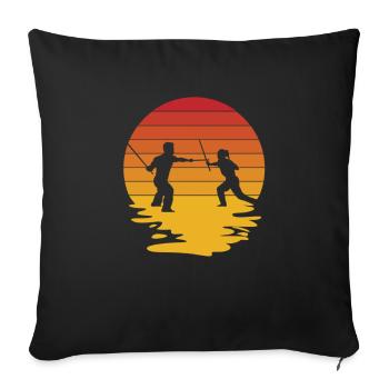 Eskrima Kali Arnis Escrima Sticks Martial Arts - Sofa pillowcase 17,3'' x 17,3'' (45 x 45 cm) - black - Front