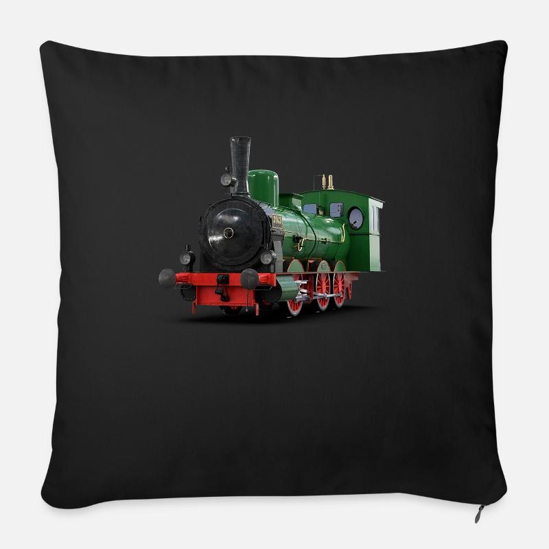 Dampflok Zug I Eisenbahn Lokomotive - Sofakissenbezug 45 x 45 cm - Schwarz