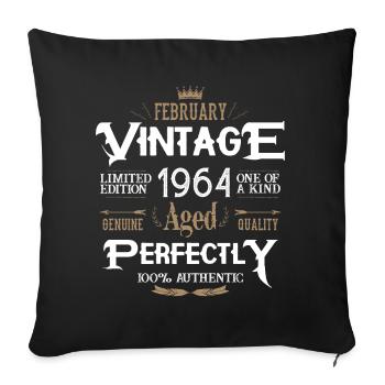 1964 born Legends Birthday - Sofa pillowcase 17,3'' x 17,3'' (45 x 45 cm) - black - Front