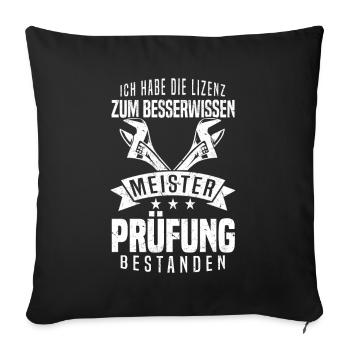 Meisterprüfung bestanden Klempner Installateur - Sofakissenbezug 45 x 45 cm - Schwarz - Vorne