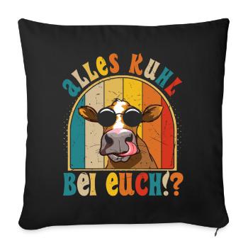 Alles Kuhl bei Euch Kuh Sonnenbrille - Sofakissenbezug 45 x 45 cm - Schwarz - Vorne