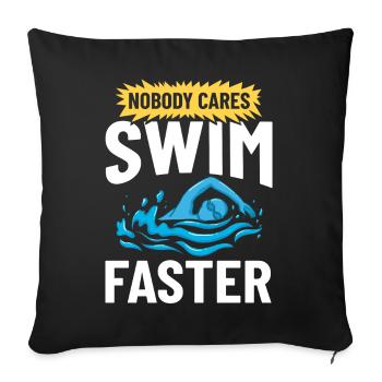 Schwimmen Trainer Pool Schwimmer Lektion - Sofakissenbezug 45 x 45 cm - Schwarz - Vorne