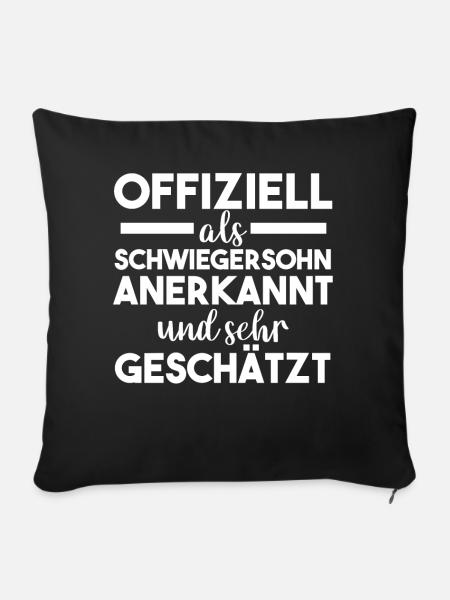 Schwiegersohn - Sofakissenbezug 45 x 45 cm - Schwarz