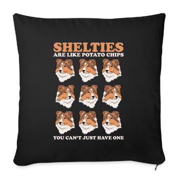 Sheltie Shetland Sheepdog Dog Cadeau - Housse de coussin décorative 45 x 45 cm - noir - Devant