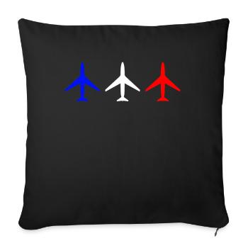 Avions Avions - Housse de coussin décorative 45 x 45 cm - noir - Devant