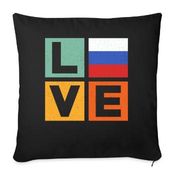 Russie Amour - Housse de coussin décorative 45 x 45 cm - noir - Devant