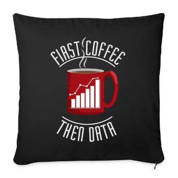 Coffee Data - Sofa pillowcase 17,3'' x 17,3'' (45 x 45 cm) - black - Front