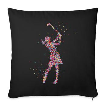 Golf Golfer Golf Course - Sofa pillowcase 17,3'' x 17,3'' (45 x 45 cm) - black - Front