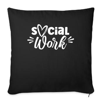 Travail social Travailleur social Travail social Profession - Housse de coussin décorative 45 x 45 cm - noir - Devant