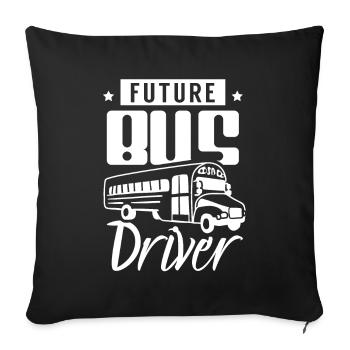 Futur chauffeur de bus Autocar Bus Ride - Housse de coussin décorative 45 x 45 cm - noir - Devant