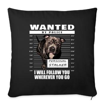 American Bully XL blue line artistic design - Sofa pillowcase 17,3'' x 17,3'' (45 x 45 cm) - black - Front