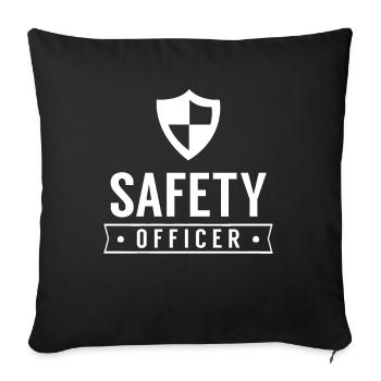 Safety Officer Safety Safety Team - Sofa pillowcase 17,3'' x 17,3'' (45 x 45 cm) - black - Front