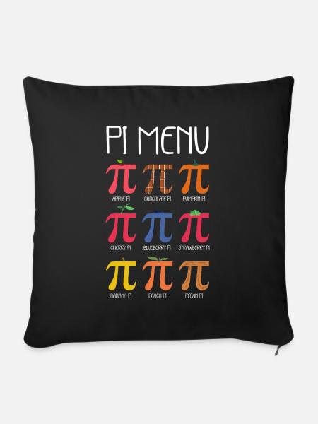 Pi-Torten-Menü Pi-Mathe-Lehrer Pi-Tag - Sofakissenbezug 45 x 45 cm - Schwarz
