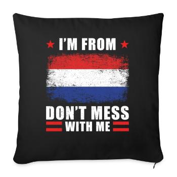 Néerlandais néerlandais disant drôle - Housse de coussin décorative 45 x 45 cm - noir - Devant