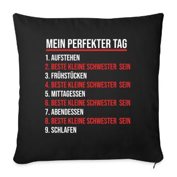 Schwestern Geschwister Schwester - Sofakissenbezug 45 x 45 cm - Schwarz - Vorne