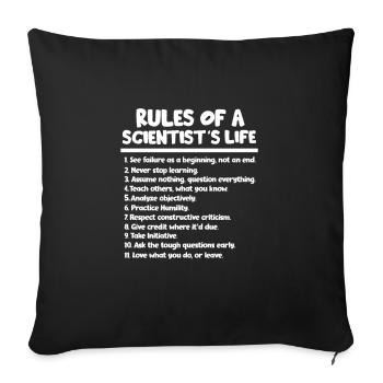 Science - Sofa pillowcase 17,3'' x 17,3'' (45 x 45 cm) - black - Front