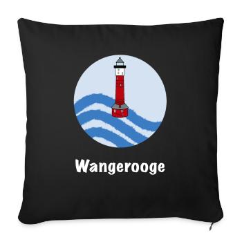 Leuchtturm Wangerooge - Sofakissenbezug 45 x 45 cm - Schwarz - Vorne