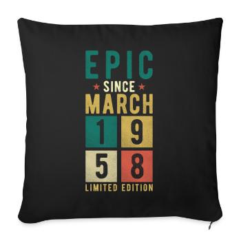 Birthday March 1958 - Sofa pillowcase 17,3'' x 17,3'' (45 x 45 cm) - black - Front