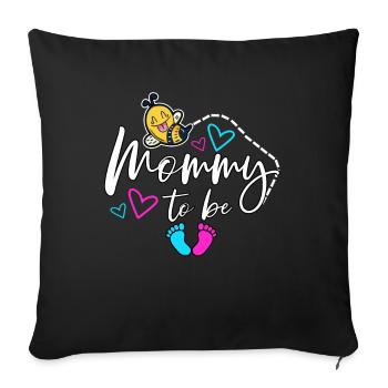 Mommy To Be Bee Maternity Baby Shower - Sofa pillowcase 17,3'' x 17,3'' (45 x 45 cm) - black - Front