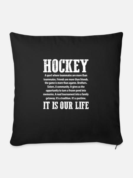 Eishockey - Sofakissenbezug 45 x 45 cm - Schwarz