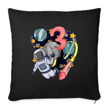 3 birthday boy - 3 years old - I am 3 - Sofa pillowcase 17,3'' x 17,3'' (45 x 45 cm) - black - Front