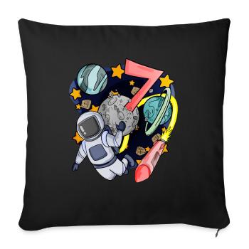 7 birthday boy - 7 years old - I am 7 - Sofa pillowcase 17,3'' x 17,3'' (45 x 45 cm) - black - Front