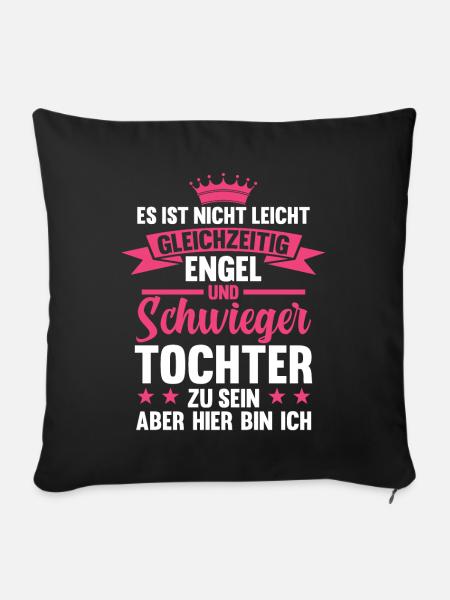 Schwiegertochter - Sofakissenbezug 45 x 45 cm - Schwarz