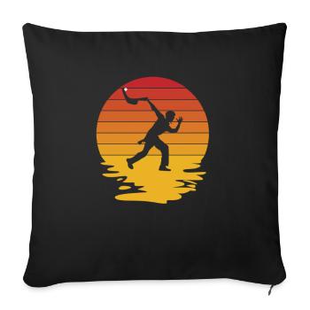 Jai Alai Player Cesta Punta Pelota Cadeau - Housse de coussin décorative 45 x 45 cm - noir - Devant