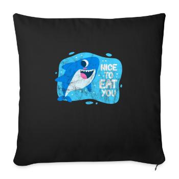 Requins Shark Ailerons de requin Shark Sea Gift - Housse de coussin décorative 45 x 45 cm - noir - Devant