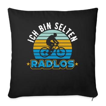 Fahrrad | Ich bin selten Radlos - Sofakissenbezug 45 x 45 cm - Schwarz - Vorne
