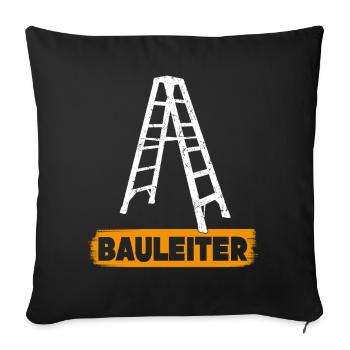 Bauleiter Bauherr Bauleitung Hausbau - Sofakissenbezug 45 x 45 cm - Schwarz - Vorne