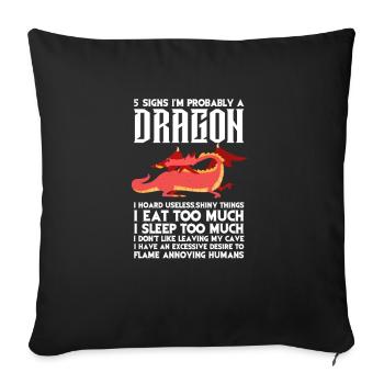 Drache - Sofakissenbezug 45 x 45 cm - Schwarz - Vorne