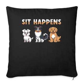 Dog Agility - Sofa pillowcase 17,3'' x 17,3'' (45 x 45 cm) - black - Front