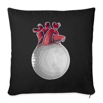 Golfer's Heart Fun Golf Ball Golf Gift - Sofa pillowcase 17,3'' x 17,3'' (45 x 45 cm) - black - Front