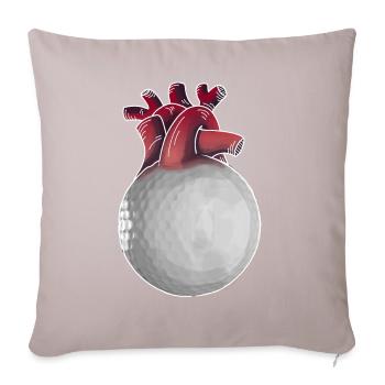 Golfer Herz lustiger Golfball Golf Geschenk - Sofakissenbezug 45 x 45 cm - helles Taupe - Vorne