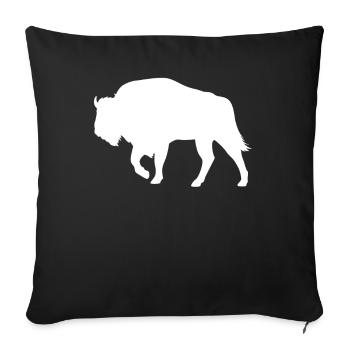 Bison Bison Bison Forest Animals Animal Lovers Gift - Sofa pillowcase 17,3'' x 17,3'' (45 x 45 cm) - black - Front