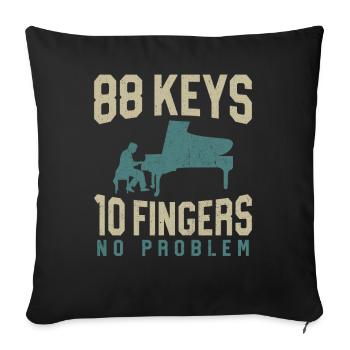 Piano Teacher Pianist Vintage - Sofa pillowcase 17,3'' x 17,3'' (45 x 45 cm) - black - Front