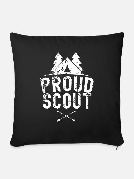 Stolzer Pfadfinder Sippe Pfadfinden Zeltlager - Sofakissenbezug 45 x 45 cm - Schwarz