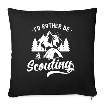 Scout Clan Sayings Tent Camp Scouting - Sofa pillowcase 17,3'' x 17,3'' (45 x 45 cm) - black - Front