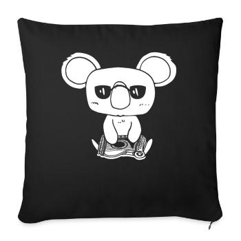 Zither Koala Zithermusik Zitherspieler - Sofakissenbezug 45 x 45 cm - Schwarz - Vorne