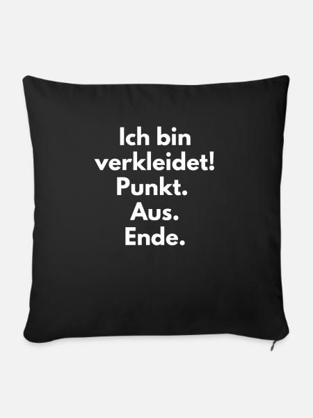 Karneval Ersatz Kostüm Fasching Outfit - Sofakissenbezug 45 x 45 cm - Schwarz