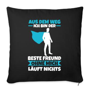 Bester Freund - Sofakissenbezug 45 x 45 cm - Schwarz - Vorne