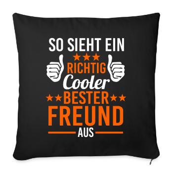 Bester Freund - Sofakissenbezug 45 x 45 cm - Schwarz - Vorne