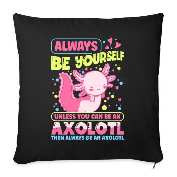 Axolotl - Sofakissenbezug 45 x 45 cm - Schwarz - Vorne