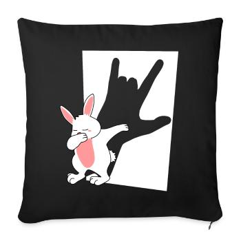Rock n’Roll Lapin - Housse de coussin décorative 45 x 45 cm - noir - Devant