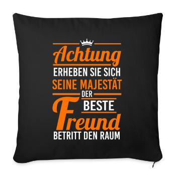 Bester Freund - Sofakissenbezug 45 x 45 cm - Schwarz - Vorne
