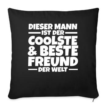 Bester Freund - Sofakissenbezug 45 x 45 cm - Schwarz - Vorne