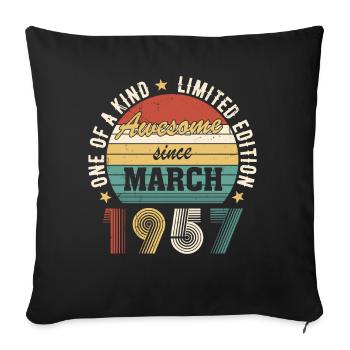 Génial depuis mars 1957 - Housse de coussin décorative 45 x 45 cm - noir - Devant