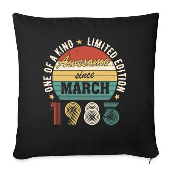 Génial depuis mars 1983 - Housse de coussin décorative 45 x 45 cm - noir - Devant